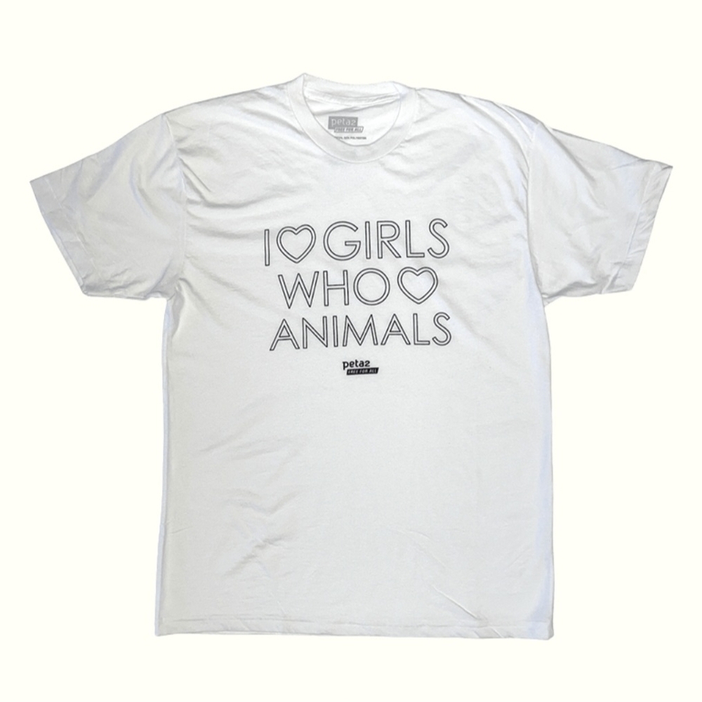 White Graphic T-Shirt with Heart Design